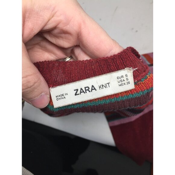 ZARA KNIT SIZE SMALL WOMENS LONG SLEEVE STRIPED SHIRT/CARDIGAN - Picture 3 of 6
